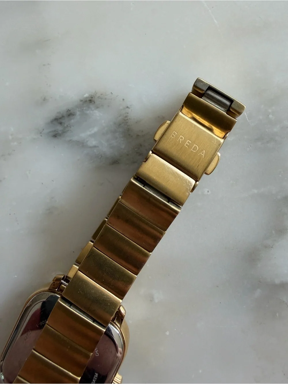 Esther Gold Square Watch with White Face